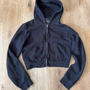 Brandy Melville Women Black Full Zip Hoodie Size OS